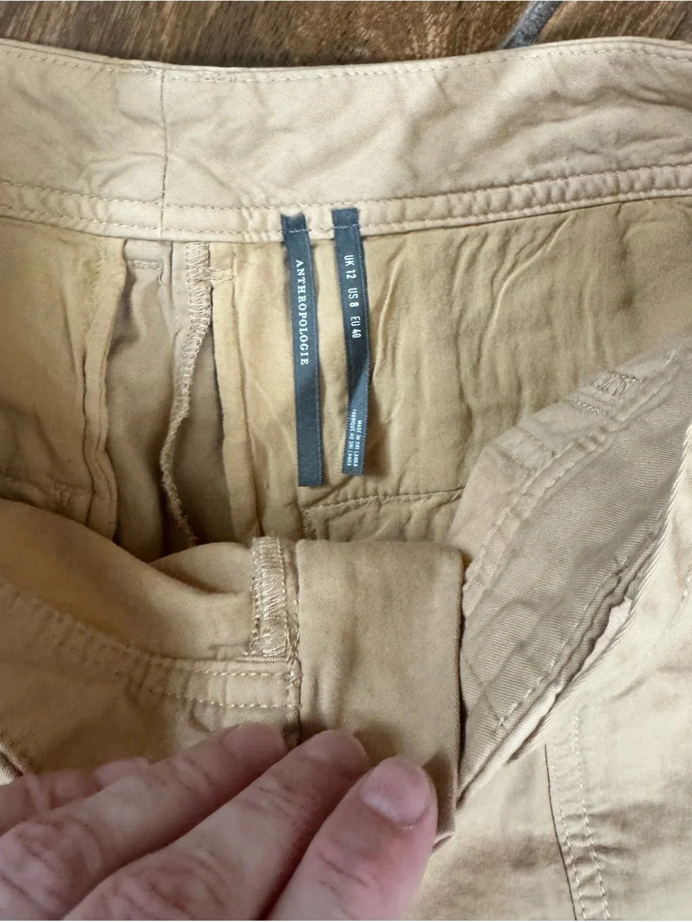 Anthropologie cargo linen blend culotte pants in a US 8